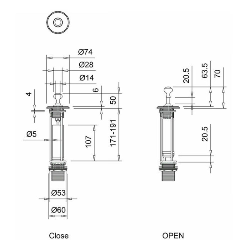 Burlington Classic Basin Invisible Overflow & Waste