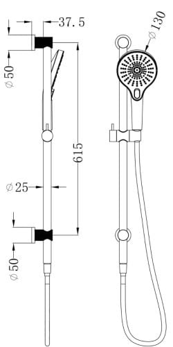 Moray Brushed Nickel Round Slide Rail Kit