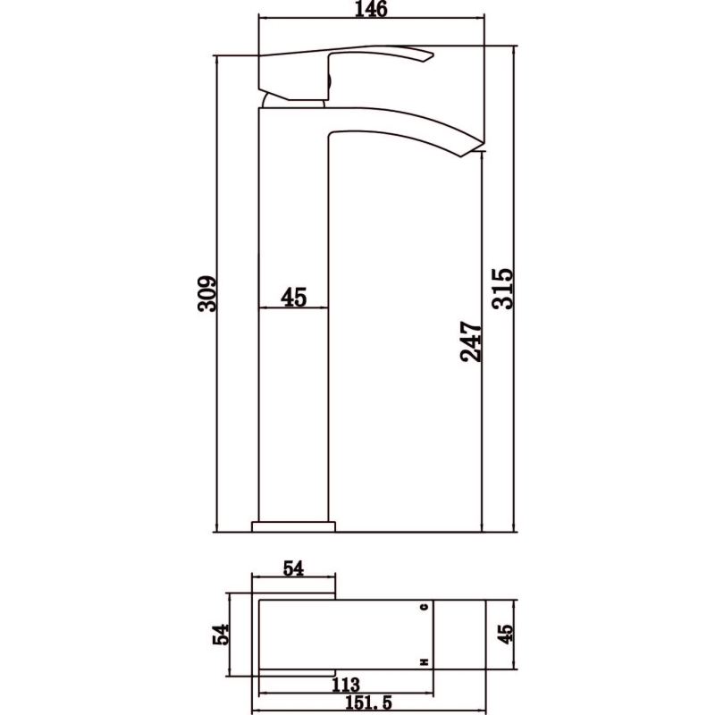 Satori Chrome Tall Basin Mixer Tap