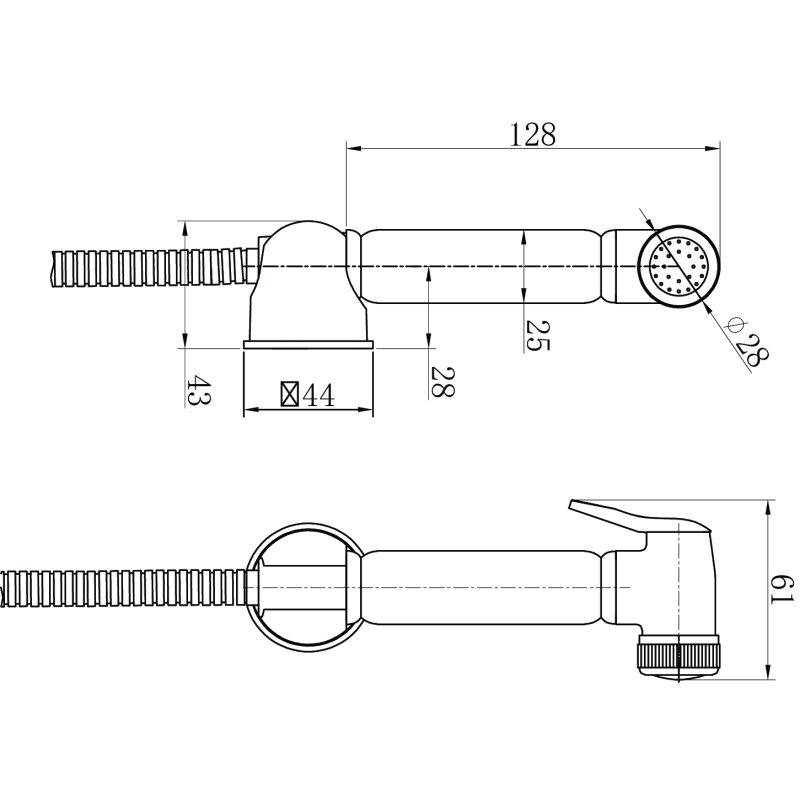 Chrome Douche with Thermostatic Mixer Valve