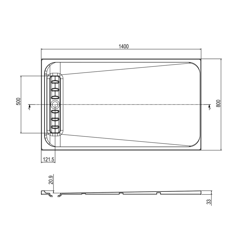 Linearity White Slimline Shower Tray 1400x800mm
