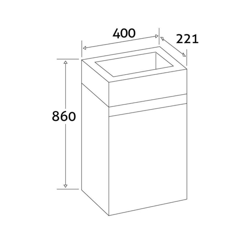 Compact Gloss White Floor Standing Cloakroom Vanity Unit 390mm