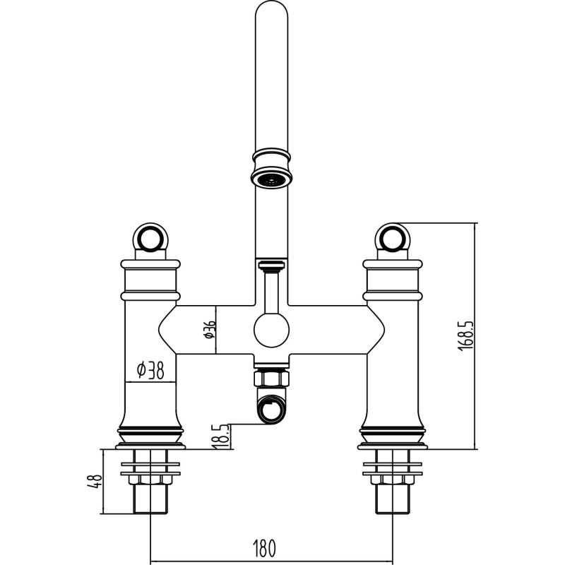 Rainford Chrome Traditional Bath Shower Mixer Tap