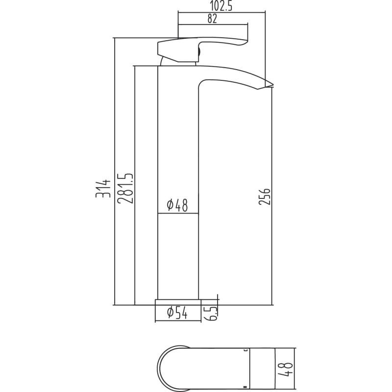 Tear Chrome Tall Basin Mixer Tap