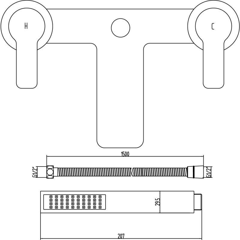 Harlow Chrome Bath Shower Mixer Tap