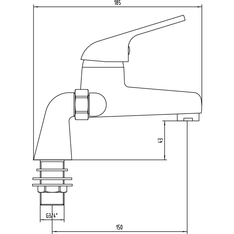 Odell Chrome Bath Filler Tap