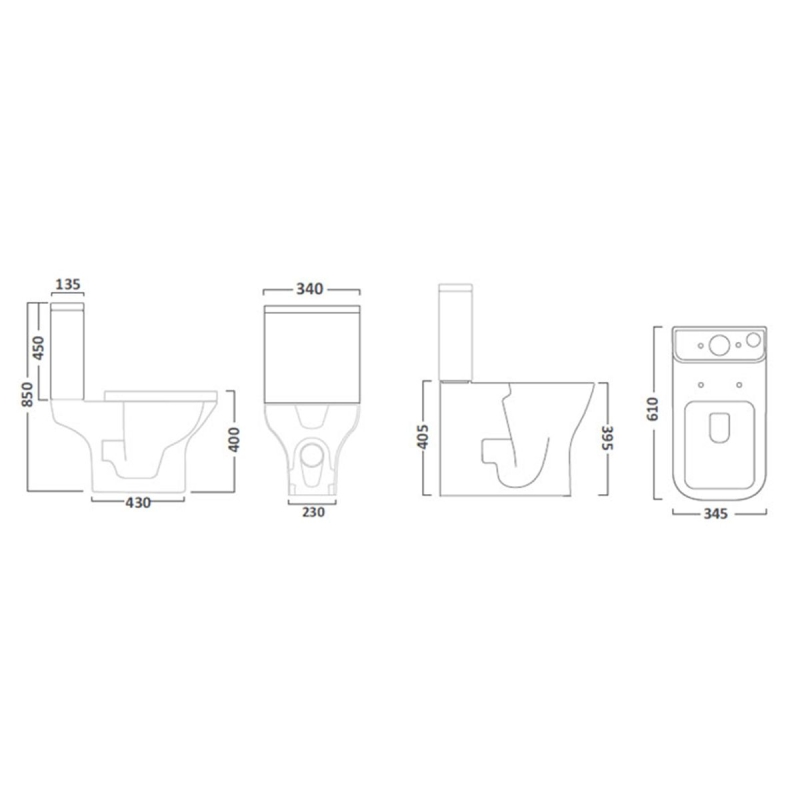 Tavistock Structure Fully Enclosed Closed Coupled Toilet with Soft Close Seat