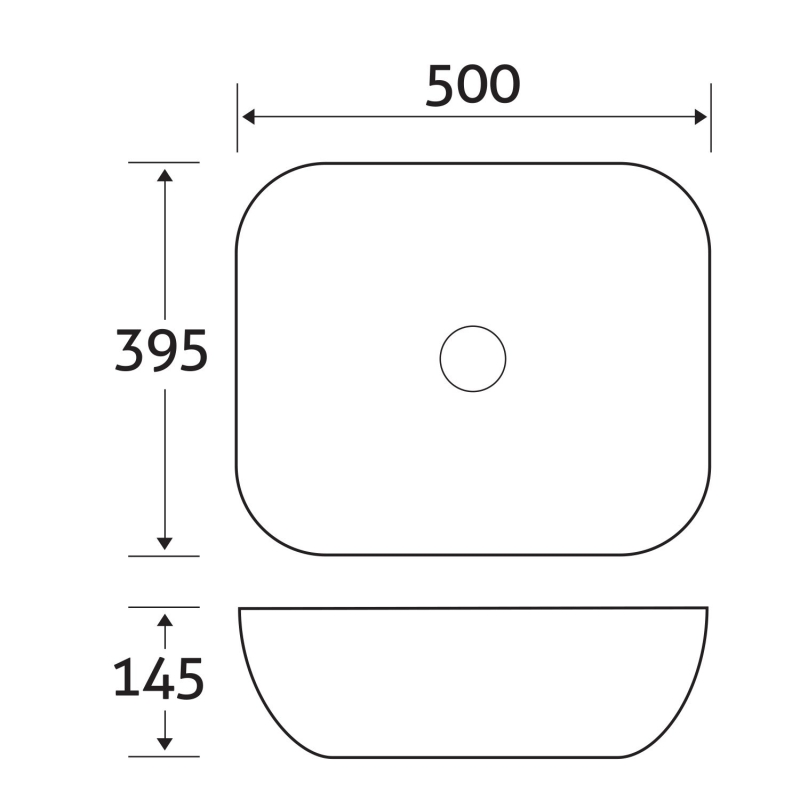 Hedon White Curved Countertop Basin
