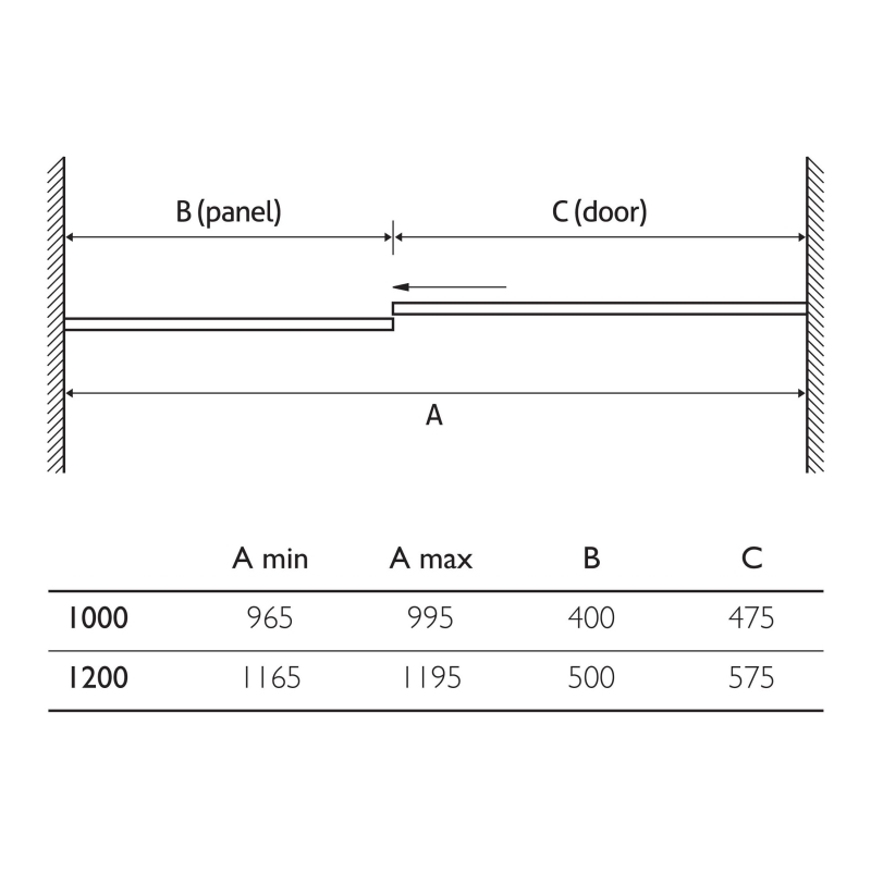 Rivar Chrome Sliding Shower Door 1000mm