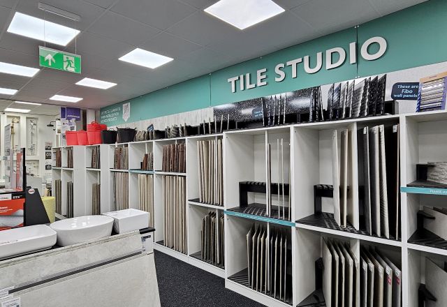 tiles on display Easy Bathrooms Leeds Seacroft
