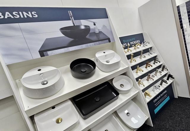 Easy Bathrooms & Tiles Basingstoke Showroom basins on display