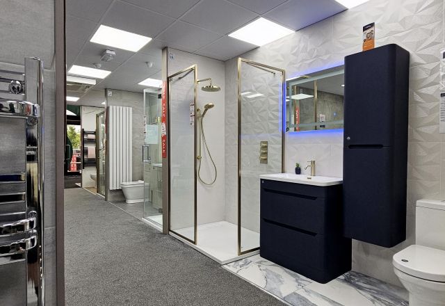 Easy Bathrooms & Tiles Bedford Showroom bathrooms on display