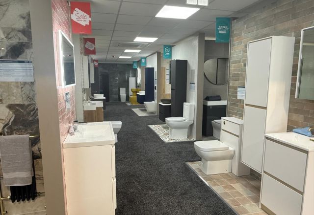 Easy Bathrooms Cirencester corridor featuring selection of bathroom furniture