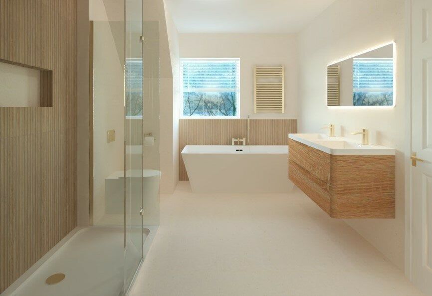 3D Design of a bathroom using CAD software created by Easy Bathrooms Norwich