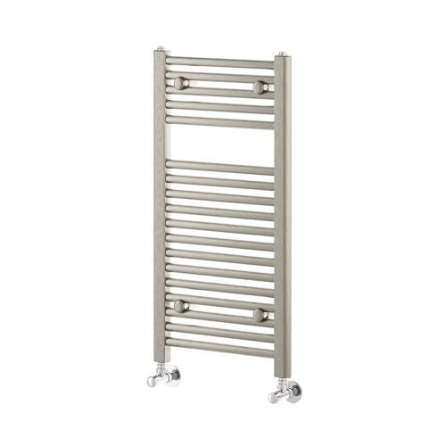 Brushed Nickel Heated Towel Rail 770x400 Nickel Radiators