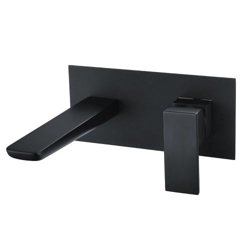 Easy Bathrooms Zena Black Wall Mounted Basin Mono Tap | Black Basin Taps