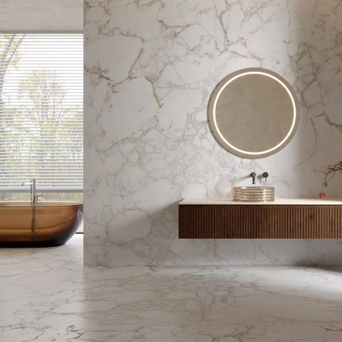 Luna Medina Matt Marble Tile 600x1200mm | White Marble Tiles