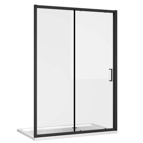 Fabio Black Sliding Shower Door - 1300mm | Matt Black Sliding Shower Doors