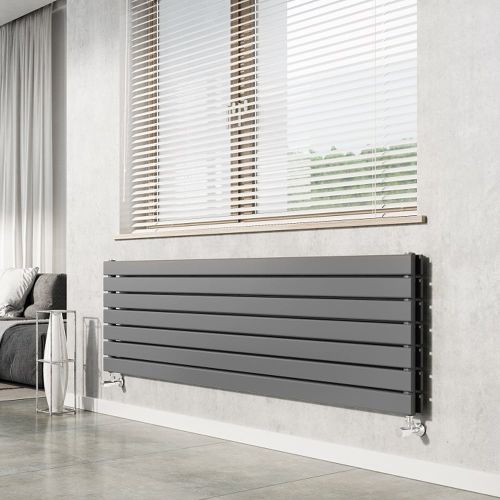 Horizontal 610x1800mm Grey Flat Panel Radiator | Easy Bathrooms