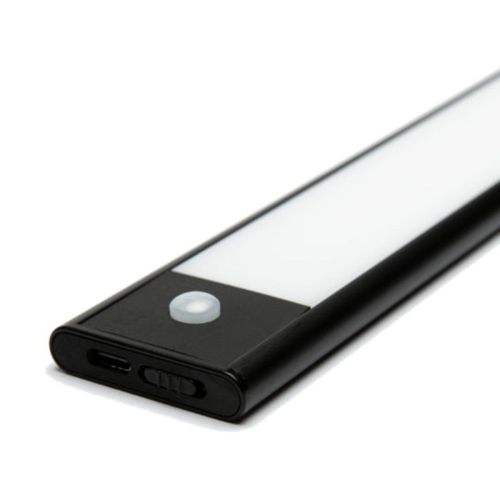 Rechargeable Black LED Light Bar With PIR Motion Sensor 200mm