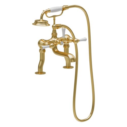 Warwick Brushed Gold Bath Shower Mixer Tap | Gold Traditional Bath Tap