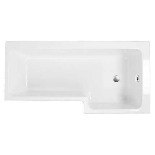 Lorenz Right Hand L-Shape Shower Bath - 1700x820mm | L-Shape Bath