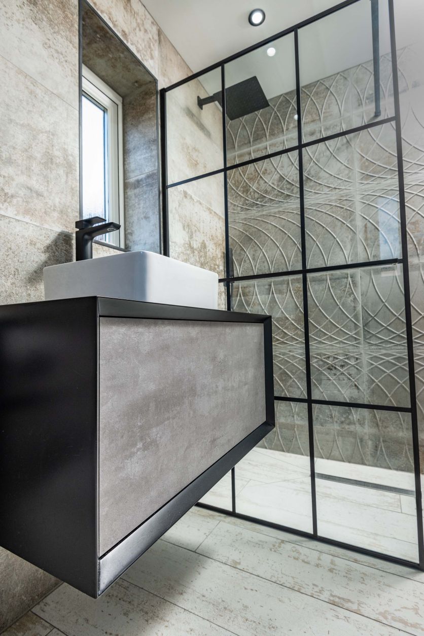 Devlin Black & Concrete Vanity Unit