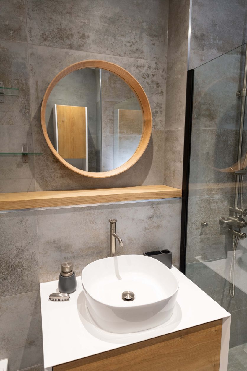 Devlin White & Oak Wall Mounted Vanity Unit