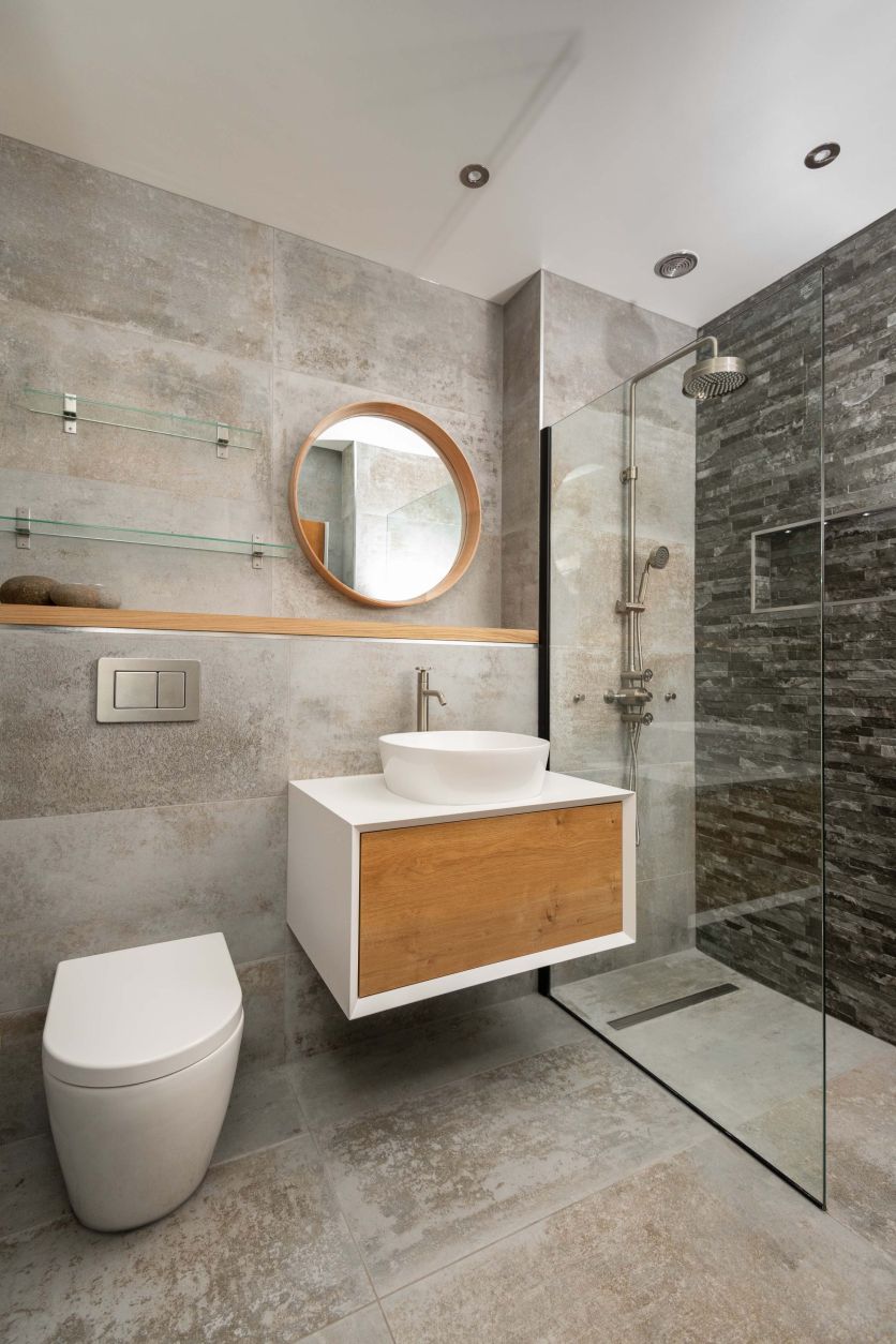 Devlin White & Oak Wall Mounted Vanity Unit