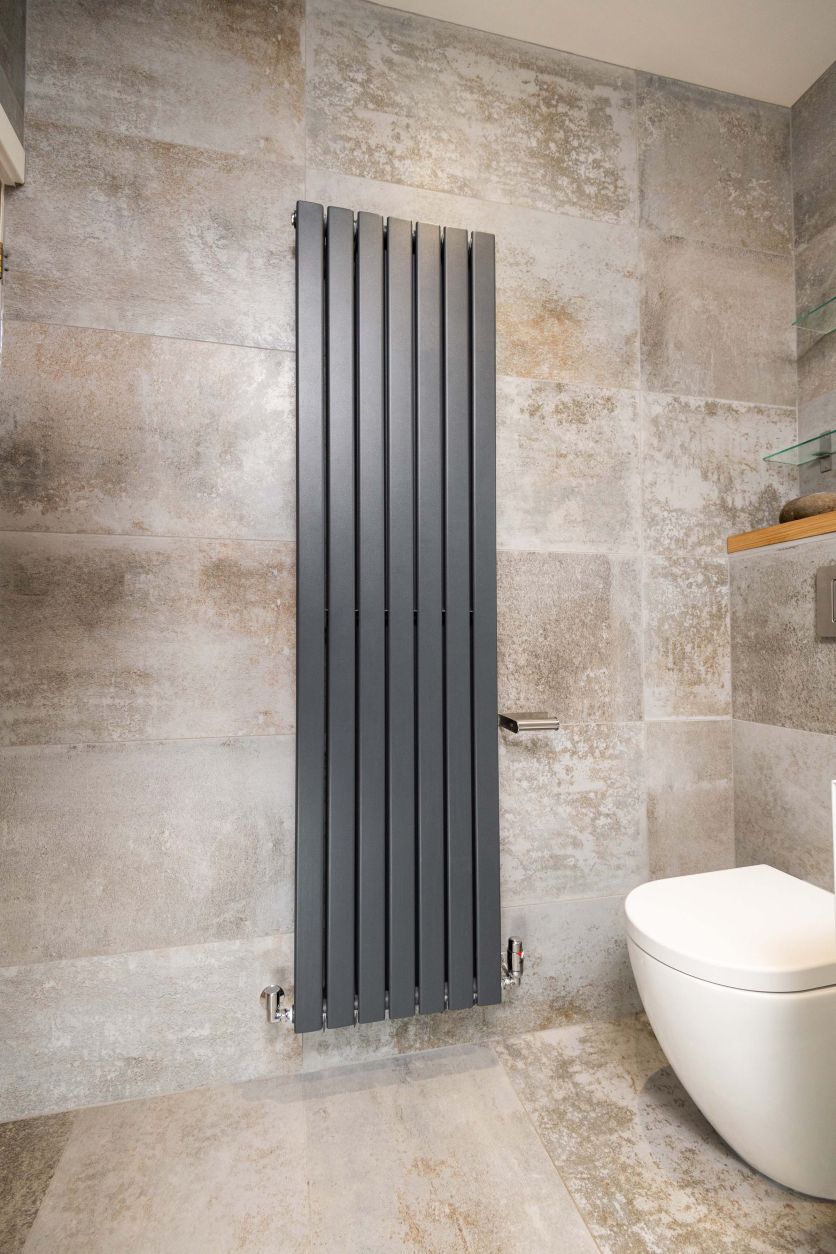 Perth Grey Double Vertical Flat Panel Radiator