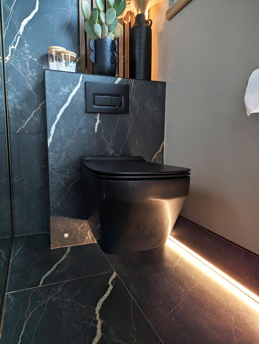 Belgrove Black Rimless Wall Hung Toilet