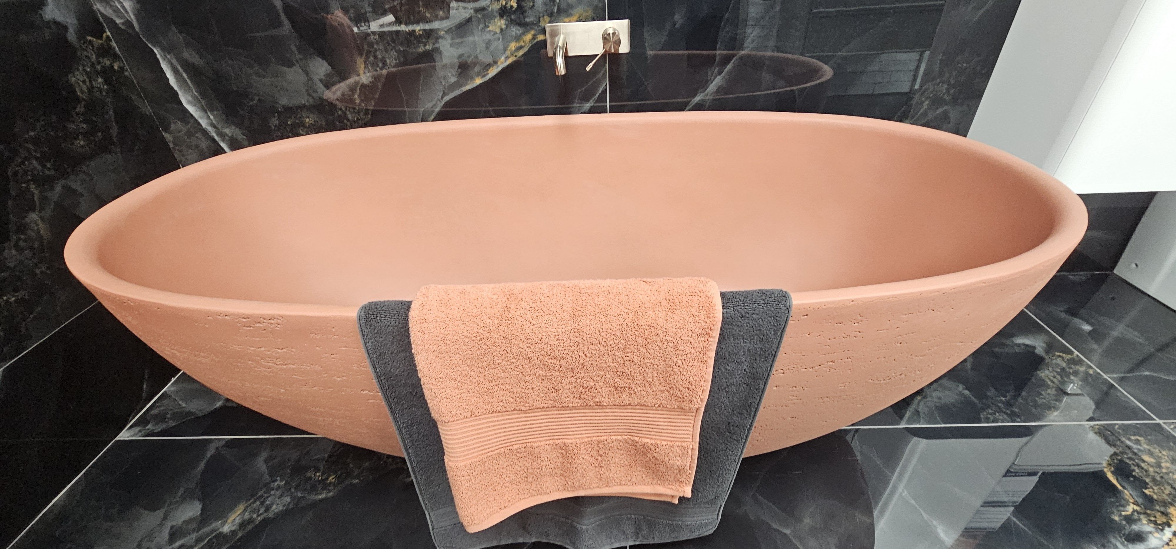 Terracotta free standing bath in Easy Bathrooms & Tiles Crawley