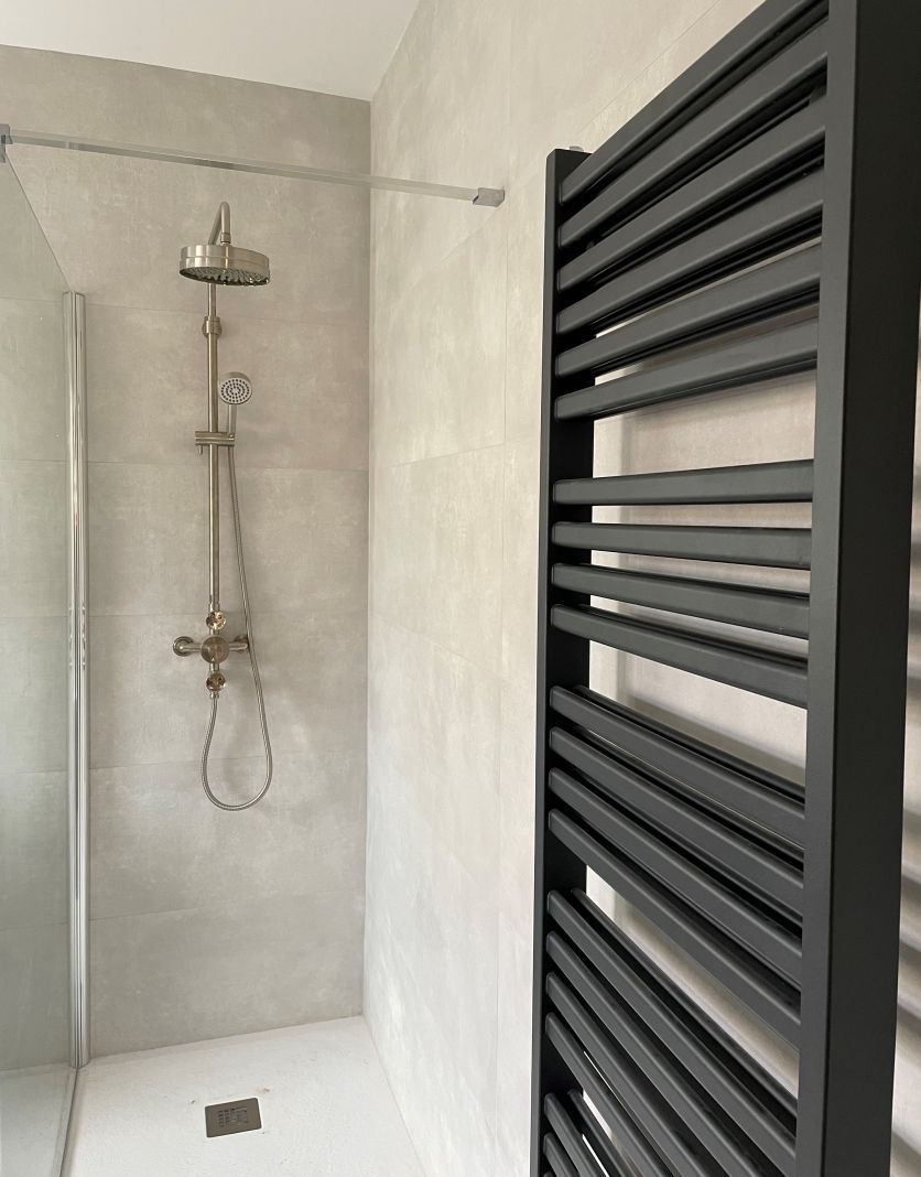 Teon Anthracite Heated Towel Rail