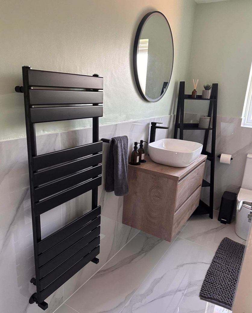 Rosa Matt Black Heated Towel Rail
