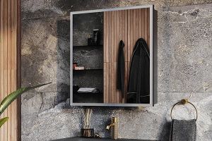 Image showingLED Mirrored Bathroom Cabinets