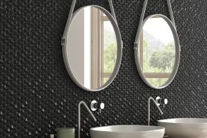 Image showingBlack Mosaic Tiles