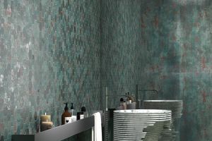Image showingMetal Effect Mosaic Tiles