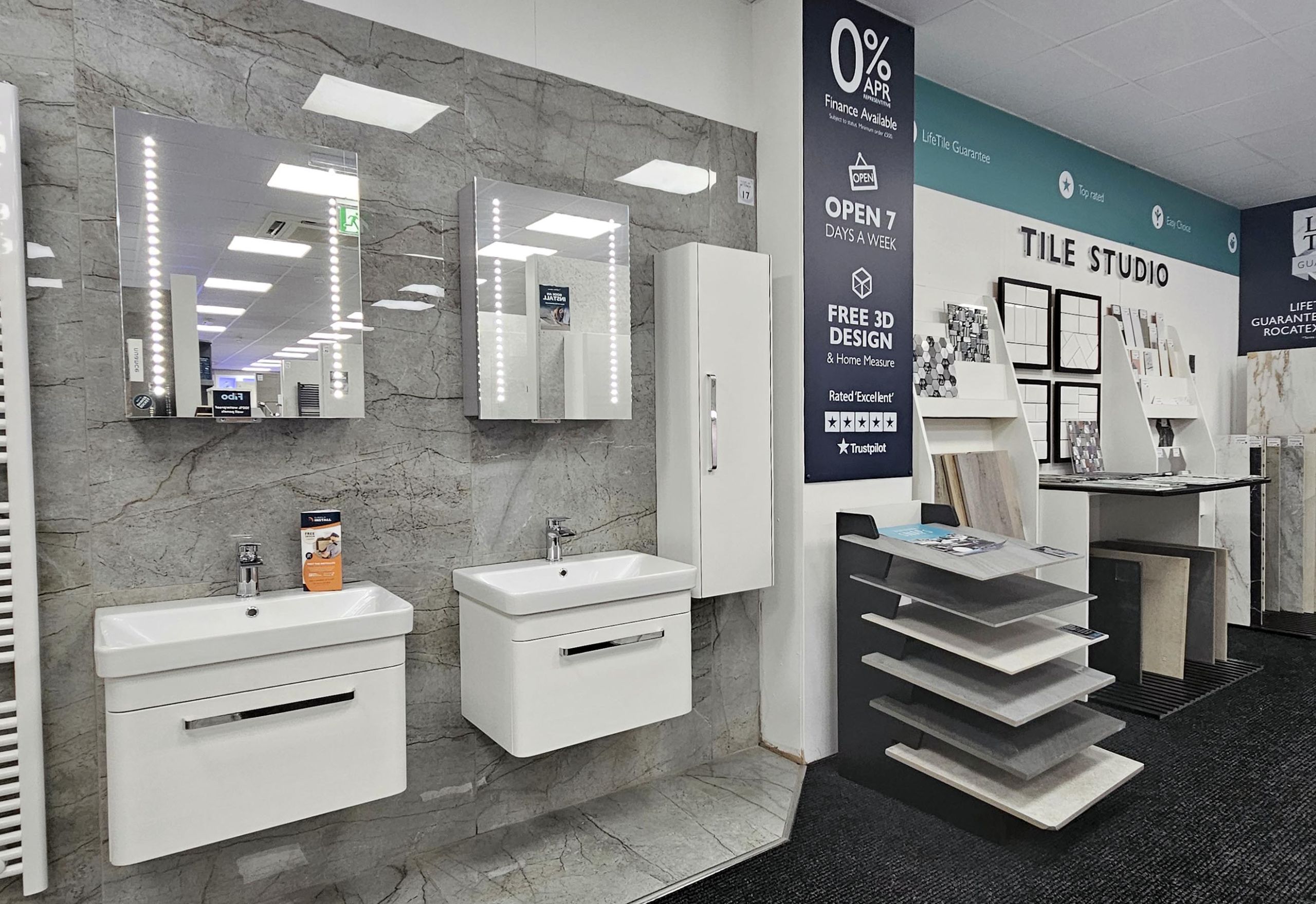 Bathroom bays at Easy Bathrooms Romford