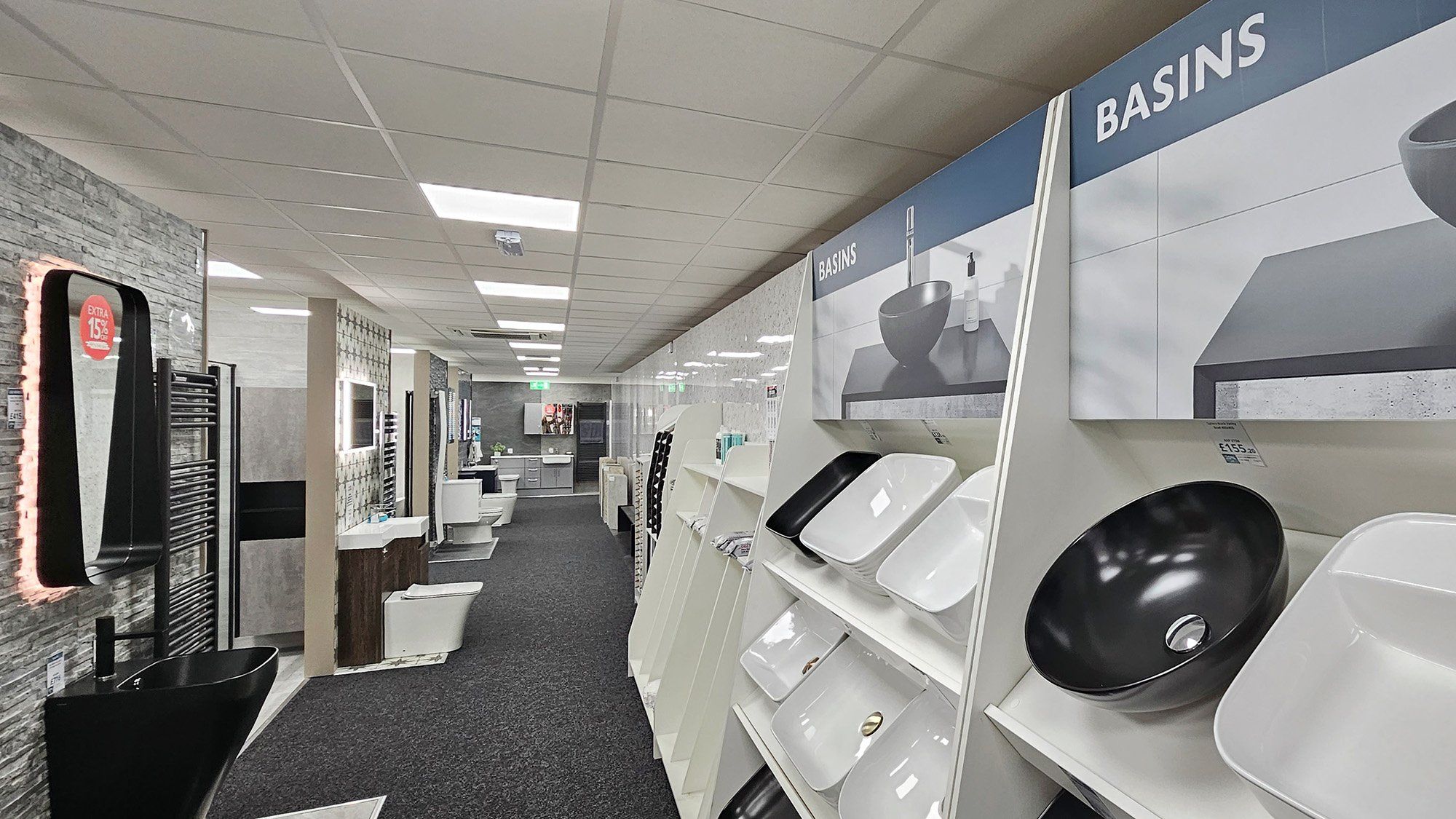 Basins on display Brackley