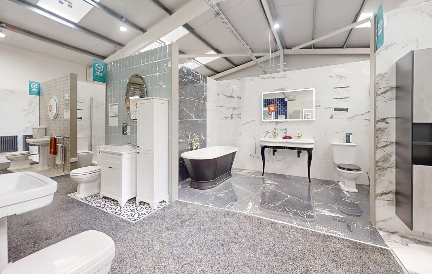 Bathroom bays at Easy bathrooms Petersfield