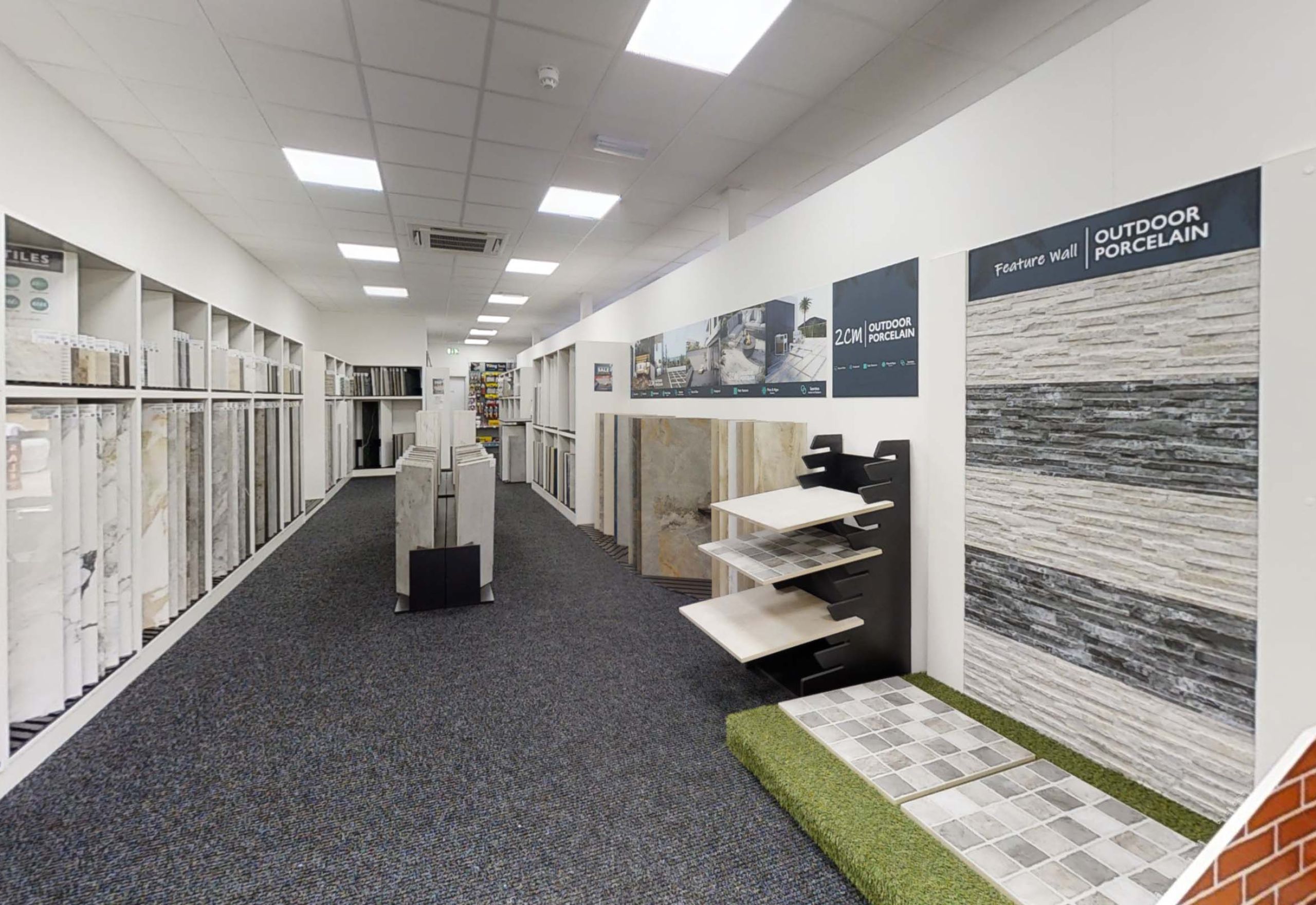Tiles on display in Rugby bathroom studio