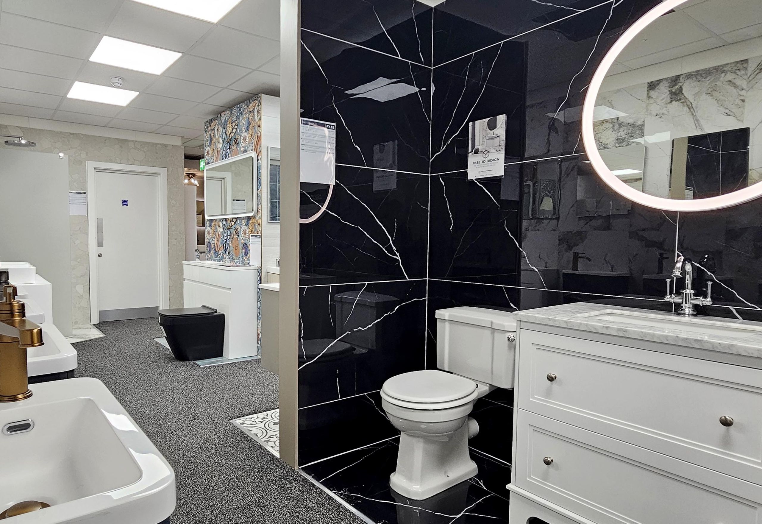 Bathroom bays at Easy Bathrooms Rotherham
