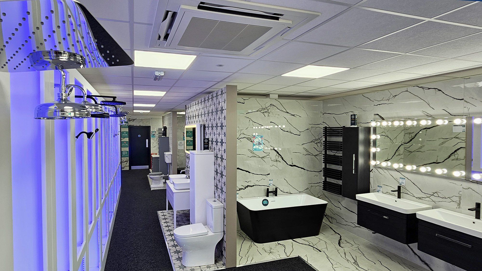 Bathroom bays at Easy bathrooms Oakham