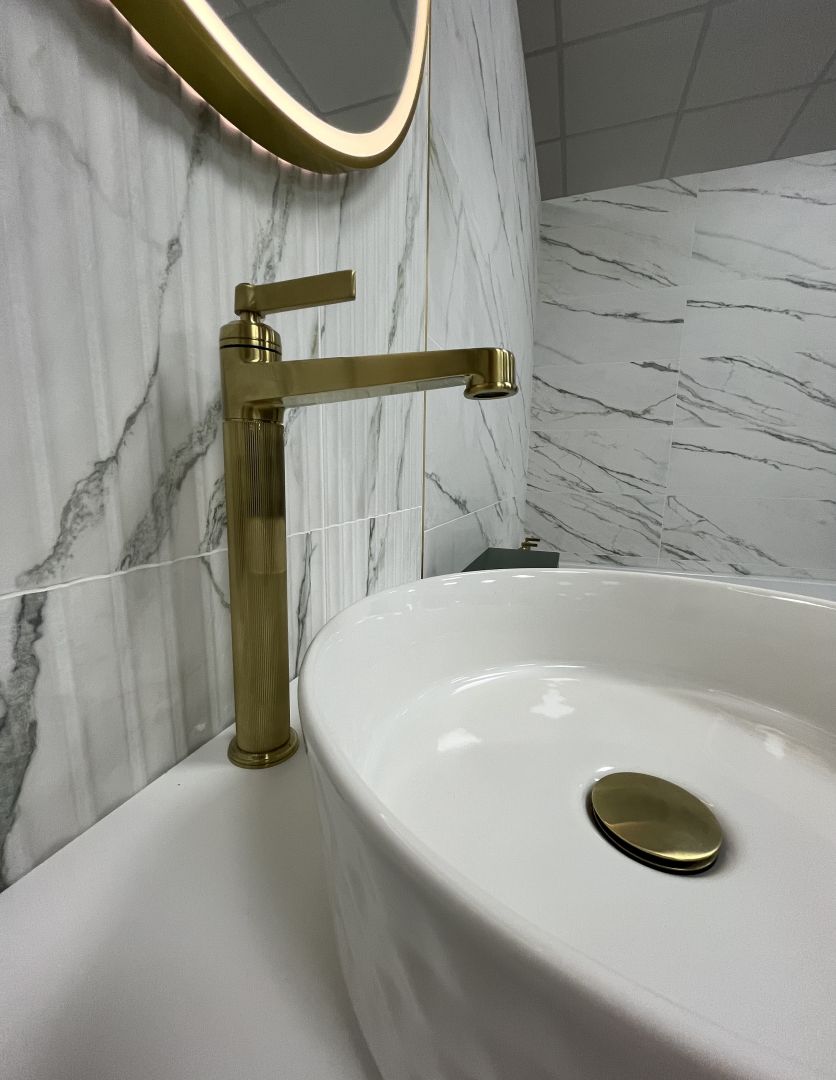 Brushed Gold Tall Basin Mono Tap